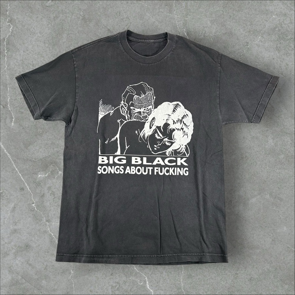 Vintage Big Black Shirt Mens Large Black 90s Punk Band Tee Songs About F**king